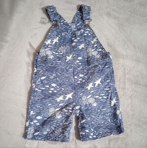 Boy's Carter's Shortalls Overalls Shark / Sea Theme Print 24 Months